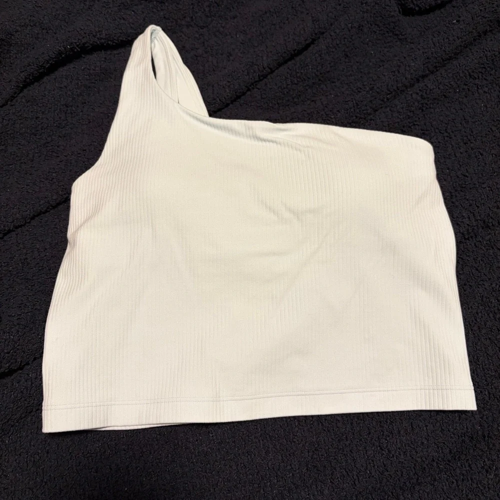 NWOT Lululemon Nulu Ribbed Asymmetrical Yoga Tank Top in Sheer Blue - Picture 5 of 11